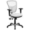 Flash Furniture Contemporary Chair Mid-Back Exec Chair, White, Adjustable Arms, 18" to 23" Height, Mesh, White HL-0001-WH-GG - alternate 5