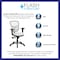 Flash Furniture Contemporary Chair Mid-Back Exec Chair, White, Adjustable Arms, 18" to 23" Height, Mesh, White HL-0001-WH-GG - alternate 8