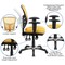 Flash Furniture Contemporary Chair Mid-Back Exectv Chair w/Adj. Arms, Yl/Org, Adjustable Arms, 18" to 23" Height HL-0001-YEL-GG - alternate 8