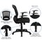 Flash Furniture Mesh Contemporary Chair, 17-3/4" to 22-3/4", Fixed Arms, Black HL-0007-GG - alternate 4
