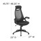 Flash Furniture Contemporary Chair High Back Exec Mesh Chair, Black, Adjustable Arms, 18-1/2" to 21" Height, Mesh HL-0018-GG - alternate 3