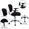 Flash Furniture Task Chair, 17-1/4" to 21", Fixed Arms, Black H-2376-F-BK-ARMS-GG - alternate 2