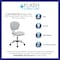 Flash Furniture Task Chair, 17-1/4" to 21", White H-2376-F-WHT-GG - alternate 5