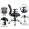 Flash Furniture Task Chair, 18" to 22", Fixed Arms, Dark Gray H-8369F-DK-GY-GG - alternate 4