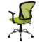 Flash Furniture Task Chair, 18" to 22", Fixed Arms, Green H-8369F-GN-GG - alternate 3