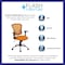 Flash Furniture Task Chair, 18" to 22", Fixed Arms, Orange H-8369F-ORG-GG - alternate 7