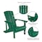 Flash Furniture Charlestown Adirondack Chair, Green Wood, Green Seat, Wood Back, 29.5 W 35 H JJ-C14501-GRN-GG - alternate 2