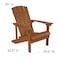 Flash Furniture Charlestown Adirondack Chair, Teak Wood, Teak Seat, Wood Back, 29.5 W 35 H JJ-C14501-TEAK-GG - alternate 5