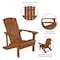 Flash Furniture Charlestown Adirondack Chair, Teak Wood, Teak Seat, Wood Back, 29.5 W 35 H JJ-C14501-TEAK-GG - alternate 6