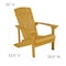 Flash Furniture Charlestown Adirondack Chair, Yellow Wood, Yellow Seat, Wood Back, 29.5 W 35 H JJ-C14501-YLW-GG - alternate 6