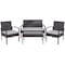Flash Furniture Aransas Patio Set, Blk w/Stl Frame, 4 pcs. JJ-S312-GG - alternate 2