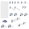Triton Products 18 pc LocHook Assortment W/ (1) 18" W x 36" H White Epoxy 18-Gauge Steel Square Hole Pegboard LB18-1WH-KIT - alternate 1