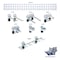 Triton Products White Tool Pegboard Kit with (1) 36 In. x 4.5 In. 18-Gauge Steel Square Hole Pegboard 8 pc. LocHook Assortment LBS36T-WHT - alternate 2