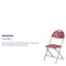 Flash Furniture Folding Chair, Plastic, Burgundy LE-L-4-BUR-GG - alternate 7