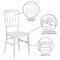 Flash Furniture Hercules Napoleon Chair, White Back, 15-1/2 in W 18" L 36-1/4" H LE-L-MON-WH-GG - alternate 2