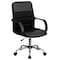 Flash Furniture Leather Contemporary Chair, 17-1/2" to 20-1/2", Fixed Arms, Black LF-W-61B-2-GG - alternate 5