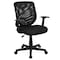 Flash Furniture Mesh Contemporary Chair, 17-1/4" to 20-1/4", Fixed Arms, Black LF-W-95A-BK-GG - alternate 5