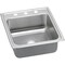 Elkay Lustertone SS, 1 Bowl Top Mnt Sink, Drop-In Mount, 3 Hole, 16" x 16", Lustrous Satin LRAD2022503 - alternate 2