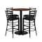 Flash Furniture Round Walnut Bar Table, Round w/Black Seats, 36", 36" L, 36" W, 42" H, Laminate Top, Wood Grain MD-0011-GG - alternate 3
