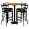 Flash Furniture Square Natural Bar Table, Square w/Blk Seats, 30", Laminate Top, Wood Grain MD-0012-GG - alternate 2