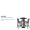 Flash Furniture Round Black Bar Table, X-Base w/Cherry Seats, 30" L, 30" W, 42" H, Laminate Top, Wood Grain MD-0013-GG - alternate 4