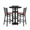 Flash Furniture Round Black Bar Table, X-Base w/Cherry Seats, 30" L, 30" W, 42" H, Laminate Top, Wood Grain MD-0013-GG - alternate 2