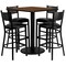 Flash Furniture Square Walnut Table, Square w/Black Seats, 36", 36" W, 36" L, 42" H, Laminate Top, Wood Grain MD-0015-GG - alternate 2