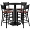 Flash Furniture Round Blk Bar Table, Rnd w/Cherry Seats, 36", Laminate Top, Wood Grain MD-0018-GG - alternate 2