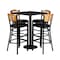 Flash Furniture Square Blk Bar Table, Square w/Black Seats, 30", Laminate Top, Wood Grain MD-0019-GG - alternate 2