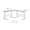 Flash Furniture L Shaped Desk Office Desk, 48" D X 29" H, 83-1/2" W X Metal, Table Top: Glass, Clear/Silver NAN-CD-22181-GG - alternate 2