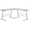 Flash Furniture L Shaped Desk Office Desk, 48" D X 29" H, 83-1/2" W X Metal, Table Top: Glass, Clear/Silver NAN-CD-22181-GG - alternate 7
