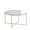 Flash Furniture Greenwich Collection Coffee Table - Modern Clear Glass Accent Table with Crisscross Brushed Gold Frame NAN-JH-1786CT-GG - alternate 2