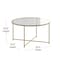 Flash Furniture Greenwich Collection Coffee Table - Modern Clear Glass Accent Table with Crisscross Brushed Gold Frame NAN-JH-1786CT-GG - alternate 5