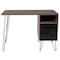 Flash Furniture Contemporary Desk Computer Desk, Metal Door, Metal Legs Blk, 21-1/2" D X 30" H, 43-1/4" W X Rustic NAN-JN-21735T-GG - alternate 2