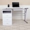 Flash Furniture White Desk with Three Drawer Pedestal an NAN-WK-008-WH-GG - alternate 1