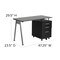 Flash Furniture Computer Desk Glass Top Desk w/3 Drawer Pedestal, Blk, 23-1/2" D X 29-1/2" H, 47-1/4" W X Black NAN-WK-021A-GG - alternate 2