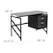 Flash Furniture Glass Desk Office Desk, 22-1/2" D X 30" H, 46" W X Metal, Table Top: Glass, Black NAN-WK-036-GG - alternate 4