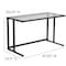 Flash Furniture Glass Desk Glass Top Desk w/Black Pedestal Frame, 23-1/2" D X 29-1/4" H, 47-1/4" W X Glass NAN-WK-055-GG - alternate 2