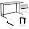 Flash Furniture Glass Desk Glass Top Desk w/Black Pedestal Frame, 23-1/2" D X 29-1/4" H, 47-1/4" W X Glass NAN-WK-055-GG - alternate 7