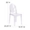 Flash Furniture Contemporary Ghost Chair, Transparent Crystal Seat, 15.75 W 20-1/4" L 35 H OW-GHOSTBACK-18-GG - alternate 7