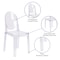 Flash Furniture Contemporary Ghost Chair, Transparent Crystal Seat, 15.75 W 20-1/4" L 35 H OW-GHOSTBACK-18-GG - alternate 3