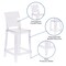 Flash Furniture Square Back Ghost Stool OW-SQUAREBACK-24-GG - alternate 3
