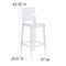 Flash Furniture Ghost Barstool, Square Back OW-SQUAREBACK-29-GG - alternate 7