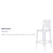 Flash Furniture Ghost Barstool, Square Back OW-SQUAREBACK-29-GG - alternate 2