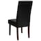Flash Furniture Black LeatherSoft Parsons Chair with Mahogany Legs QY-A37-9061-BKL-GG - alternate 2