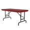 Correll Rectangle Heavy Duty Commerical Adjustable Height Plastic Folding Table, 24" W, 48" L, 22" to 32" H RA2448-25 - alternate 2