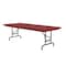 Correll Rectangle Heavy Duty Commerical Adjustable Height Plastic Folding Table, 30" W, 72" L, 22" to 32" H RA3072-25 - alternate 2
