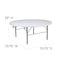 Flash Furniture Round Folding Table, Plastic Top, White RB-183RFH-GG - alternate 3