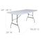 Flash Furniture Rectangle Folding Table, Plastic Top, White RB-3050ADJ-GG - alternate 7