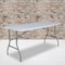 Flash Furniture Rectangle Bi-Fold Granite White Plastic Folding Ta, 27.25" W, 59.75" L, 28.25" H, Plastic Top RB-3060FH-RES-GG - alternate 1